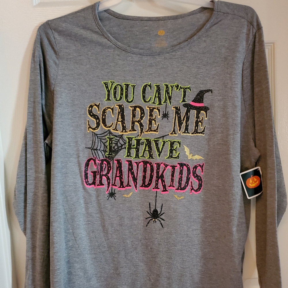 NWT Halloween grey graphic tshirt